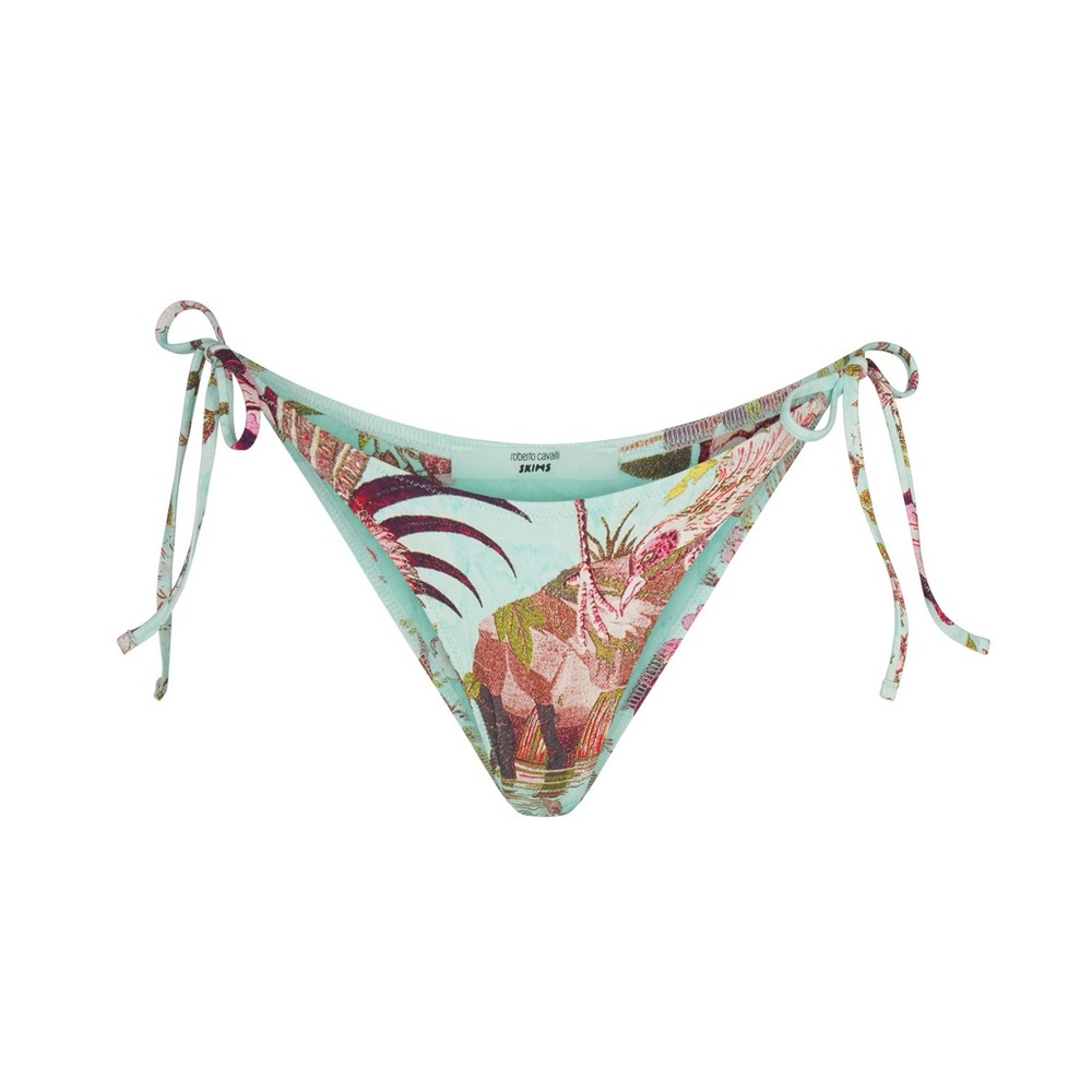 Skims X Roberto Cavalli Designer Collab Dipped Tie Bikini Bottoms Fagianella NWT - Picture 3 of 5